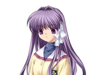 😀 Anime, Dziewczyna, fioletowe włosy, kobieta, słodkie telegram sticker