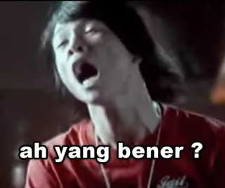 😜 ah yang bener ? выражение, лицо, удивление, раздражение, мем, мужчина telegram sticker