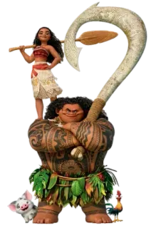 😌 Moana disney, comic, ozean, maui, pua, heihei whatsapp sticker