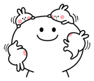 😘 fofo, coelho, feliz, kawaii, adesivo, branco telegram sticker