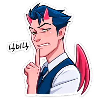 🤫 ЦЫЦ devil, demon, silence, finger, shut up telegram sticker