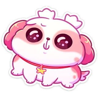 🥺 dog, cute, pink, puppy, animal, kawaii, sticker, cartoon telegram sticker