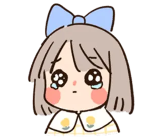 😢 menangis, sedih, gadis, anime, kartun, air mata whatsapp sticker