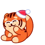 😂 кот, шапка Санты, милый, животное, рождество, оранжевый telegram sticker