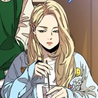 🕸 Anime, Mujer, Rubia, Personaje, Ilustración telegram sticker