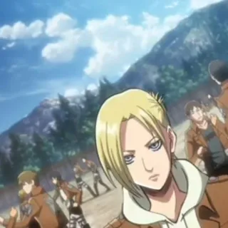 🌟 Annie Attack on Titan アニメ, 進撃の巨人, ミリタリー, 暴力, ファンタジー telegram sticker