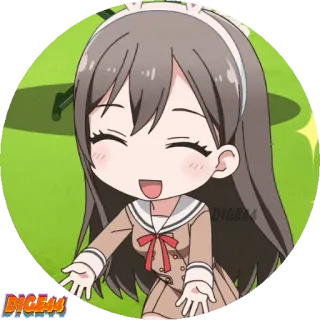 😀 애니메이션, 만화, 귀여운, 치비, 캐릭터, 만화, 소녀 whatsapp sticker