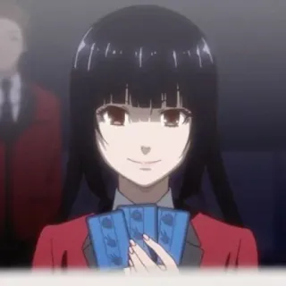 ♣️ Yumeko Jabami Kakegurui anime, gambling, cards, yumeko jabami, kakegurui, woman, black hair telegram sticker