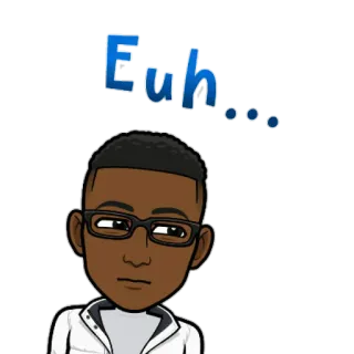 😑 Euh... Bitmoji, 漫画, えーと, 表情, 顔 telegram sticker