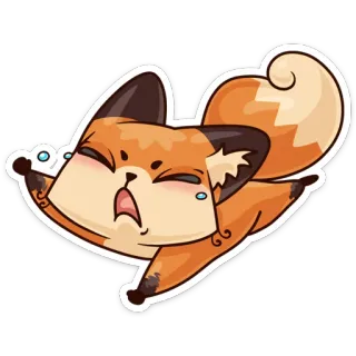 😭 lis, płaczący, zwierzę, naklejka, kreskówka, smutny telegram sticker