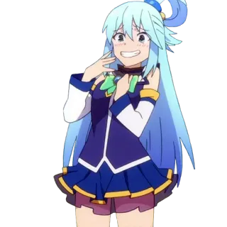 😅 Aqua Konosuba Anime, Konosuba, Aqua, Personaje, Waifu whatsapp sticker