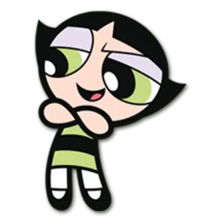 😊 Buttercup The Powerpuff Girls cartoon, green, girl, superhero, powerpuff telegram sticker