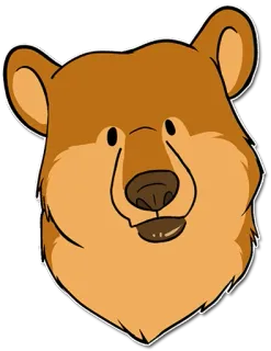 ❔ 熊, 动物, 卡通, 哺乳动物, 野生动物, 可爱, 插图 telegram sticker