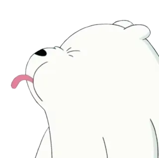 😝 Ice Bear We Bare Bears desenho animado, animação, Ice Bear, urso, língua, We Bare Bears, engraçado telegram sticker