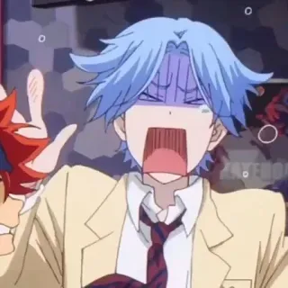 💎 anime, blue hair, exaggerated expression, shocked, funny, cartoon telegram sticker