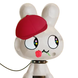 🌹 Мультфильм, Кролик, Милый, Цветок, Персонаж, Каваий whatsapp sticker