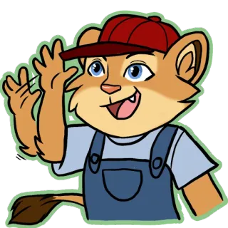 👋 lion, dessin animé, animal, chapeau, amical telegram sticker