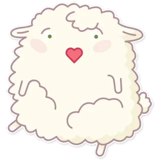 💋 pecora, carino, naso a cuore, animale, soffice telegram sticker