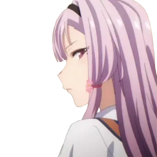 😒 애니메이션, 소녀, 분홍 머리, 만화 telegram sticker