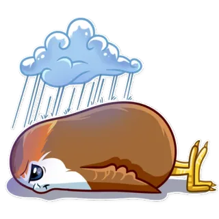 😞 sad, bird, rain, cloud, melancholy, weather, lonely telegram sticker