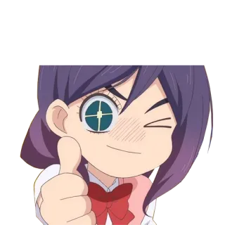 👍 anime, girl, thumbs up, wink, cute, cheerful whatsapp sticker