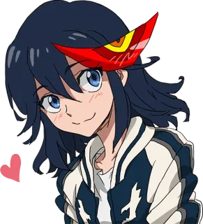 ❤️ Ryuko Matoi Kill la Kill Anime, Dziewczyna, Kreskówka, Animacja, Kill la Kill, Ryuko Matoi telegram sticker