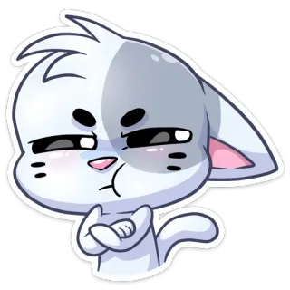😑 kot, kreskówka, emotikon, naklejka, zwierzę, śmieszne, słodkie whatsapp sticker