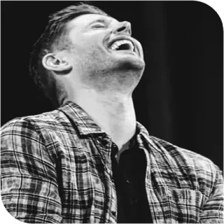 📎 man, laughing, plaid shirt, actor, celebrity telegram sticker