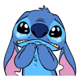 😢 Stitch Lilo & Stitch เศร้า, ร้องไห้, มนุษย์ต่างดาว, การ์ตูน, ดิสนีย์ whatsapp sticker