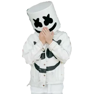 😩 Marshmello Marshmello, DJ, música, capacete, máscara, música eletrônica telegram sticker