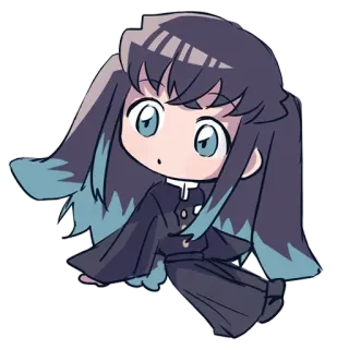 ❄️ Muichiro Tokito Demon Slayer 动漫, 鬼灭之刃, Q版, 无一郎, 时透 whatsapp sticker