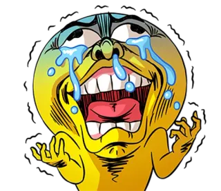 😭 khóc, hoạt hình, cảm xúc, buồn, mặt, đẫm lệ, vàng telegram sticker