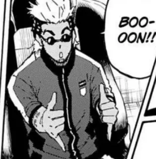 🇧🇷 BOO-OON!! jempol, anime, manga, gelembung ucapan telegram sticker