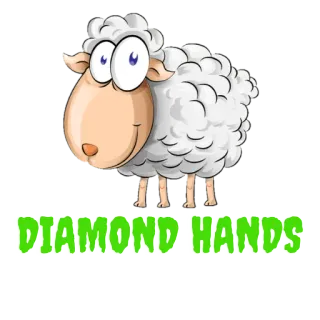 💎 DIAMOND HANDS owca, diamentowe ręce, rynek akcji, mem telegram sticker
