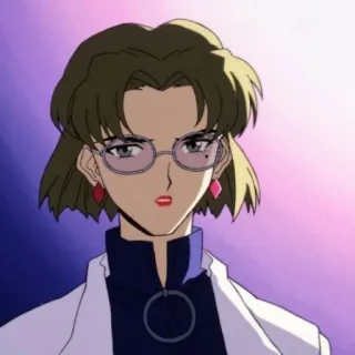 😐 Ritsuko Akagi Neon Genesis Evangelion アニメ, キャラクター, 女性, 眼鏡, 白衣, 赤木リツコ, 新世紀エヴァンゲリオン telegram sticker