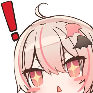 ❗️ аниме, милый, каваий, девушка, стикер, восклицательный знак telegram sticker