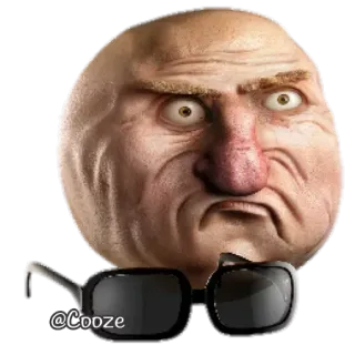 😕 @Cooze face, angry, meme, funny, character, glasses telegram sticker