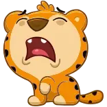 😫 тигр, животное, милый, мультфильм, счастливый telegram sticker