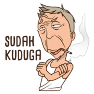 🤔 SUDAH KUDUGA Fumar, Cigarro, Homem, Desenho animado whatsapp sticker