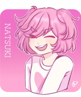 💕 Natsuki NATSUKI Anime, Manga, Słodkie, Kawaii, Różowe włosy, Postać telegram sticker