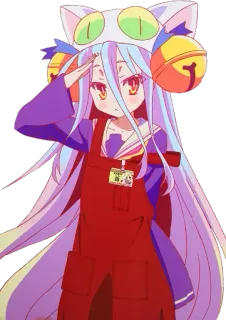 ✨ Shiro No Game No Life Anime, Cô gái, Nhân vật, Shiro, No Game No Life, Dễ thương, Kawaii whatsapp sticker