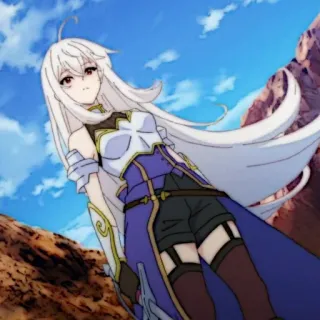 🍪 anime, woman, white hair, cartoon, character telegram sticker