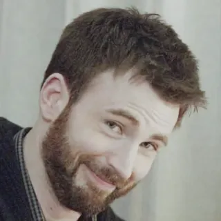 😏 Chris Evans actor, celebridad, retrato, hombre, barba telegram sticker