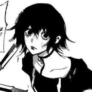 😕 Urie Kuki Tokyo Ghoul anime, manga, tokyo ghoul, urie kuki, weapon, violent telegram sticker