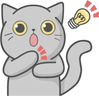 💡 Katze, Glühbirne, Idee, Cartoon, Tier, Aufkleber telegram sticker