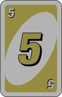 💛 5 uno, card, number, game, board game whatsapp sticker