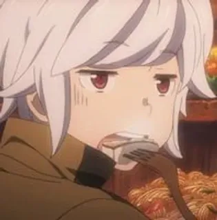 🗻 Bell Cranel Is It Wrong to Try to Pick Up Girls in a Dungeon? Anime, Mangiare, Cibo, Bell Cranel, DanMachi, È sbagliato cercare di rimorchiare ragazze in un dungeon? telegram sticker