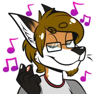 🎶 Фурри, Музыка, Лис, Мультфильм, Антропоморфный, Персонаж telegram sticker