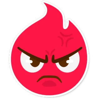 😡 angry, fire, emoji, annoyed, mad, upset, frustrated whatsapp sticker