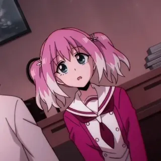 🥺 Anime, pinke Haare, Mädchen, süß, Cartoon telegram sticker